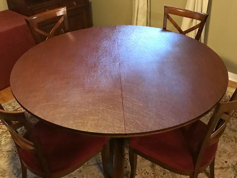 Cherry wood circle dining table protector pad