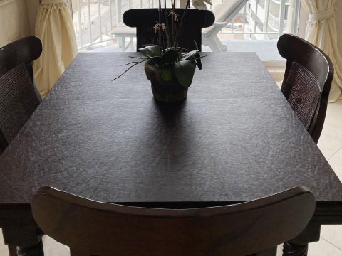 Rectanglular mahogany dining table protector pad
