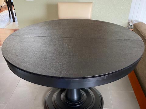 Round black dining room table protector pad
