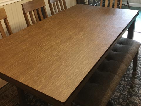 Rectangle dining table protector pad, in pecan woodgrain