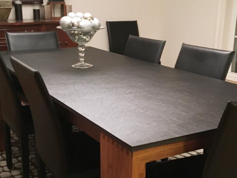 Black rectangle dining table pad