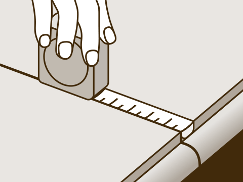 Illustration: measuring along the crack with tape measure