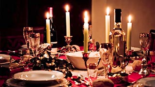 Photo: table with burning candles