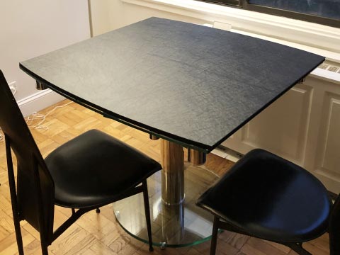 Glass dining table pad with removable leaves