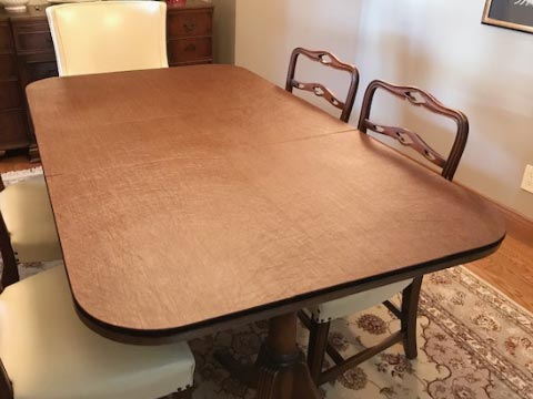 Rectangle dining room table pad with rounded corners