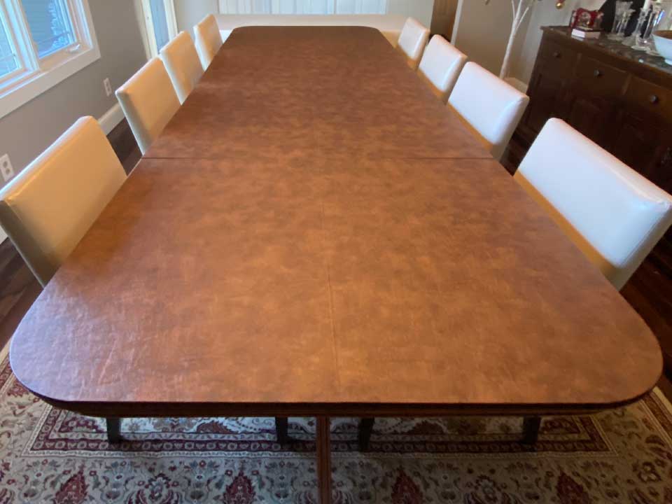 Round cornered long dining table pad